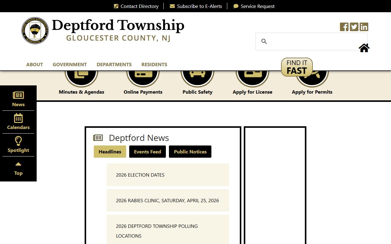 Deptford Township Municipal Building residents directory
