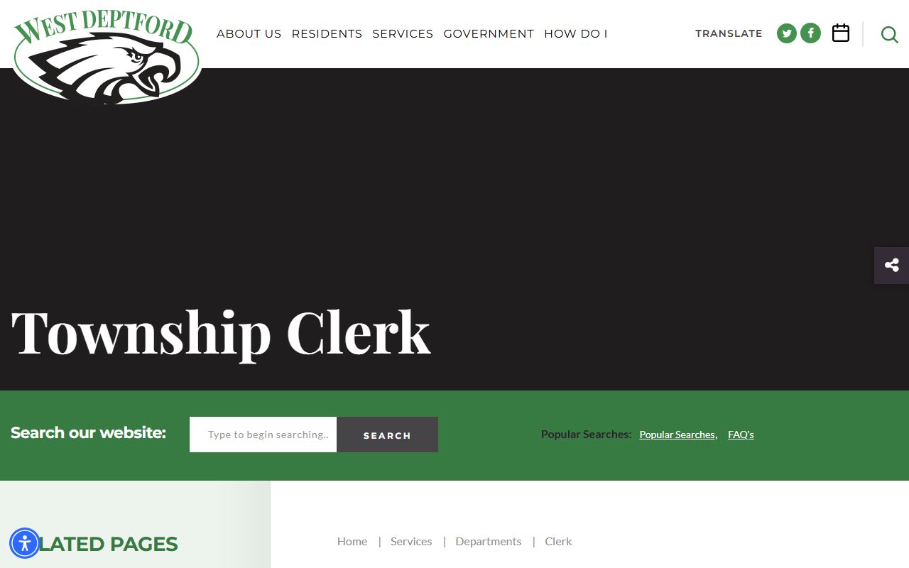 Deptford Township clerk department services directory