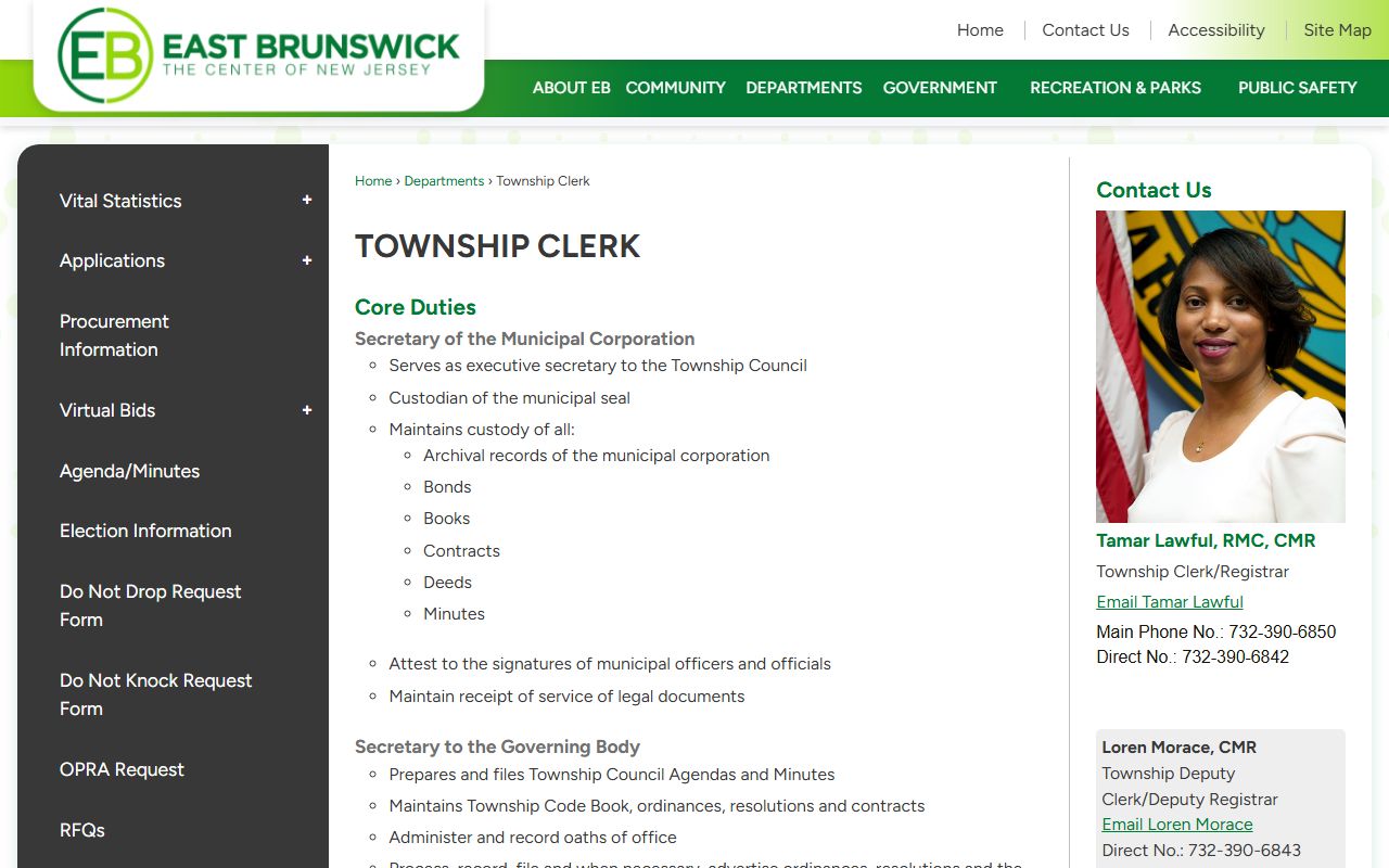 East Brunswick Township Civic Center residents directory