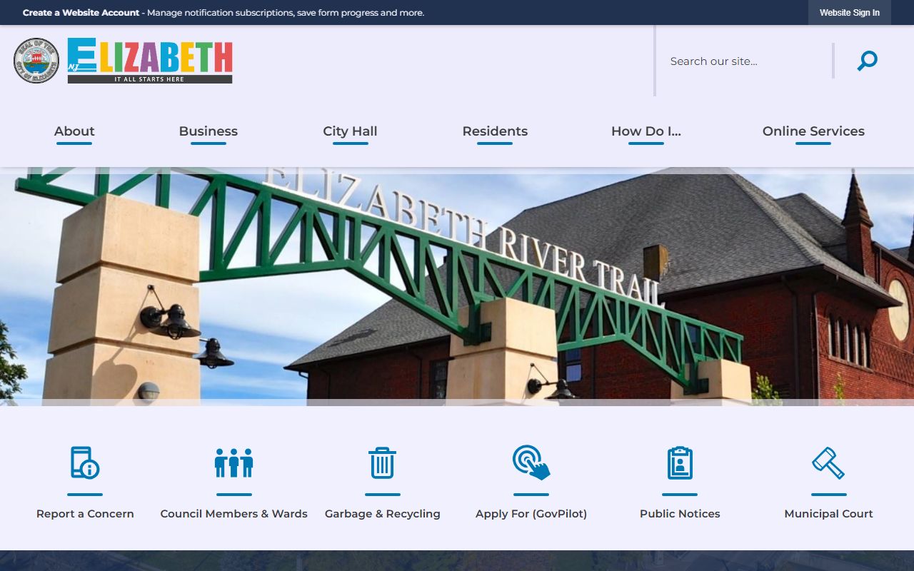 Elizabeth City Hall residents directory records office