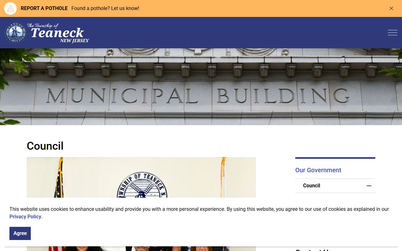 Teaneck Township Council for the residents directory