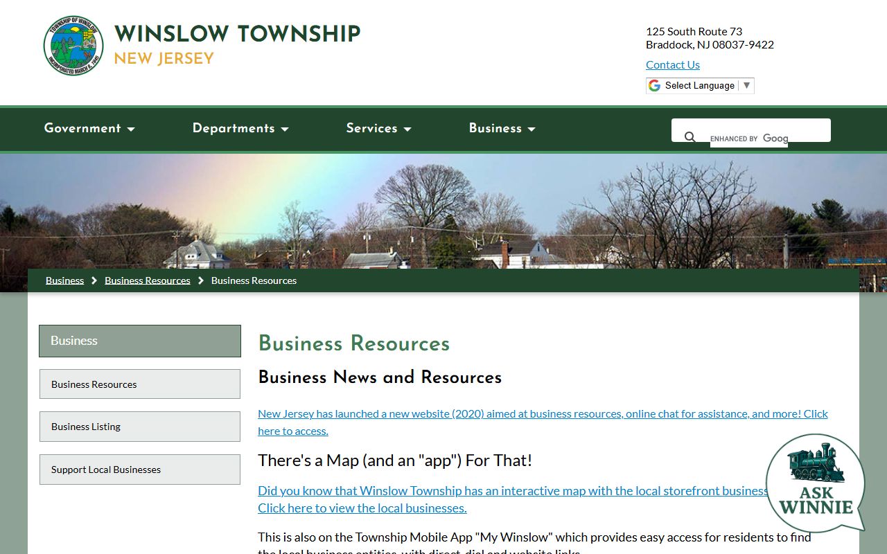 Winslow Township business resources