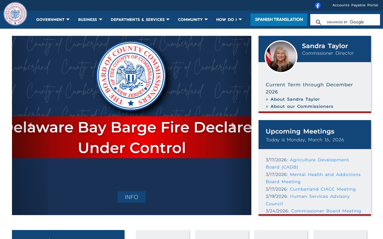 Cumberland County residents directory government website and services portal