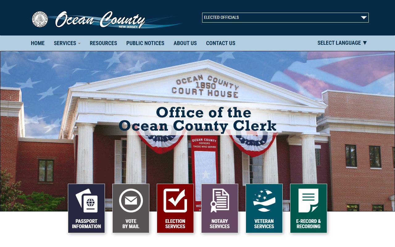 Ocean County Clerk official records portal
