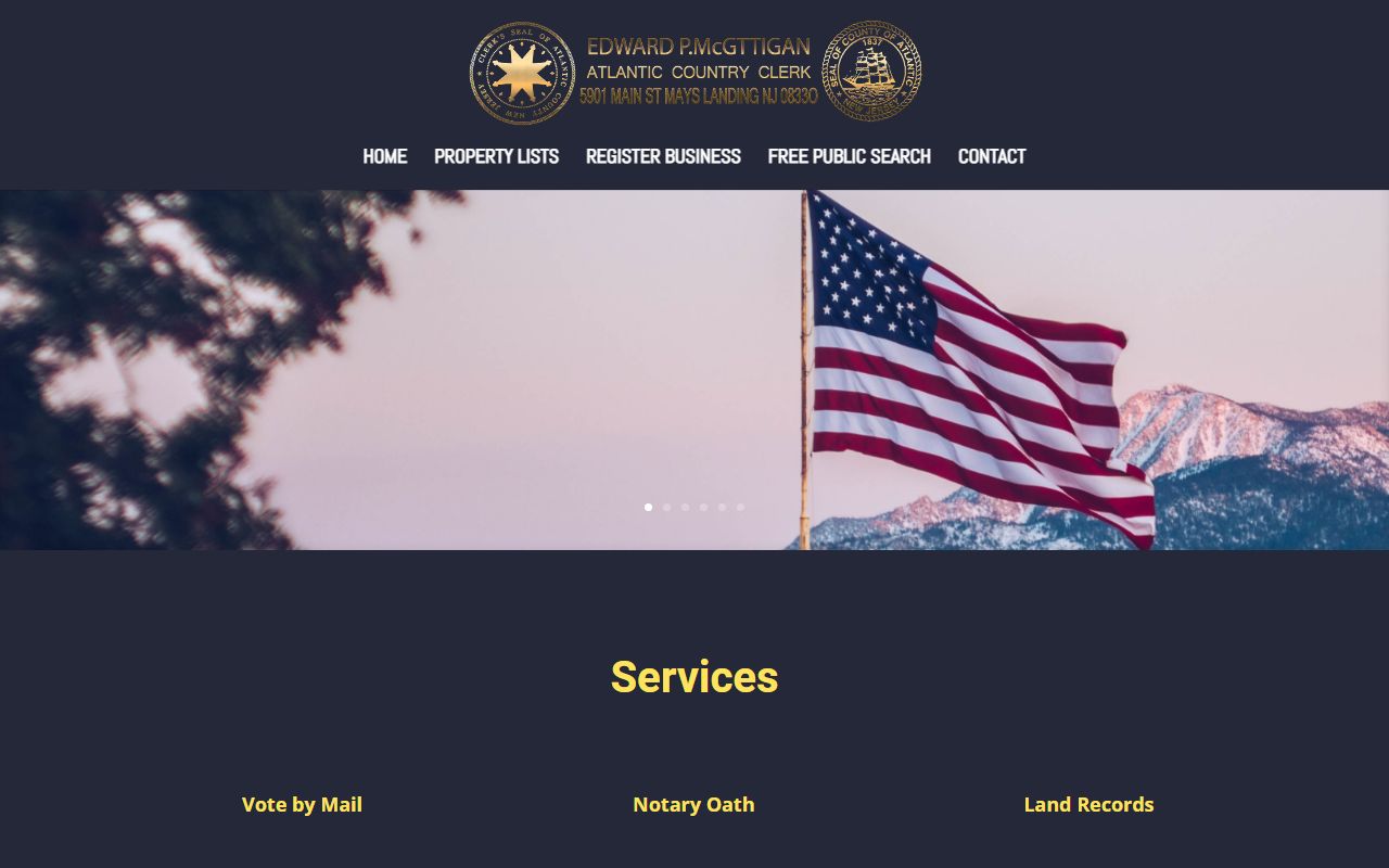 Atlantic County Clerk residents directory services page